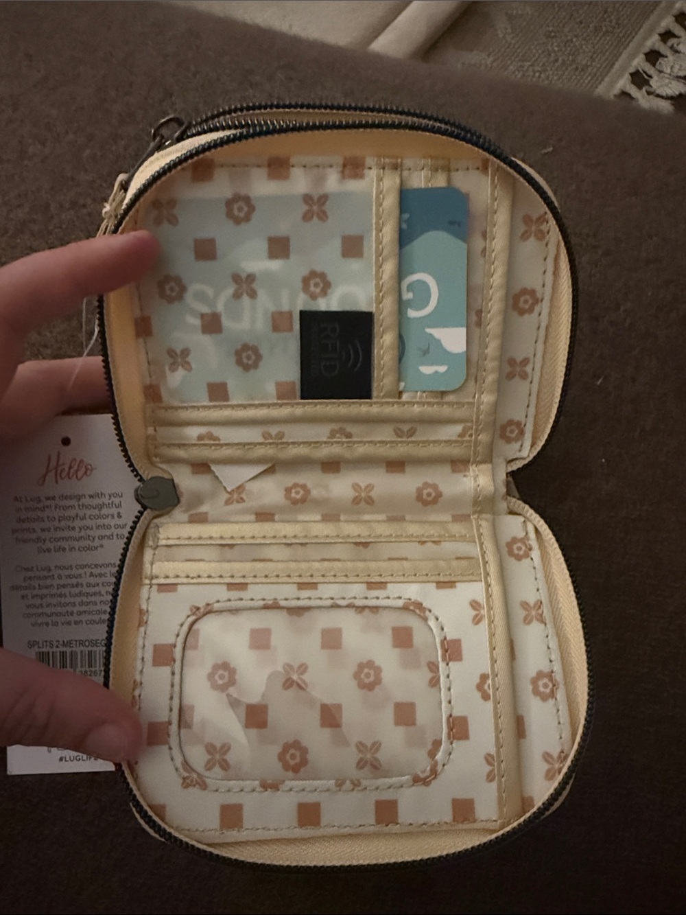 lug rose gold Metallic Quilted Zip Wallet - Picture 2 of 5